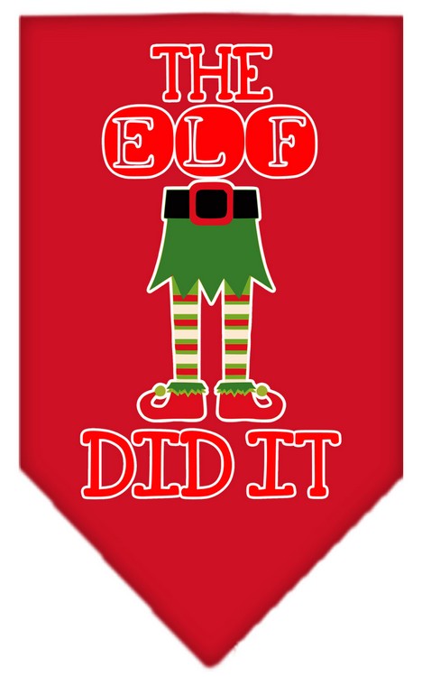 The Elf Did It Screen Print Bandana Red Large